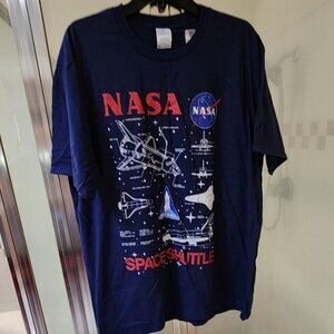NASA Navy Blue Port and Company Men T-shirt Size XL NWT